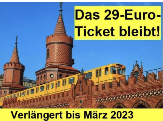 Berliner 29-Euro Ticket wird verlängert!