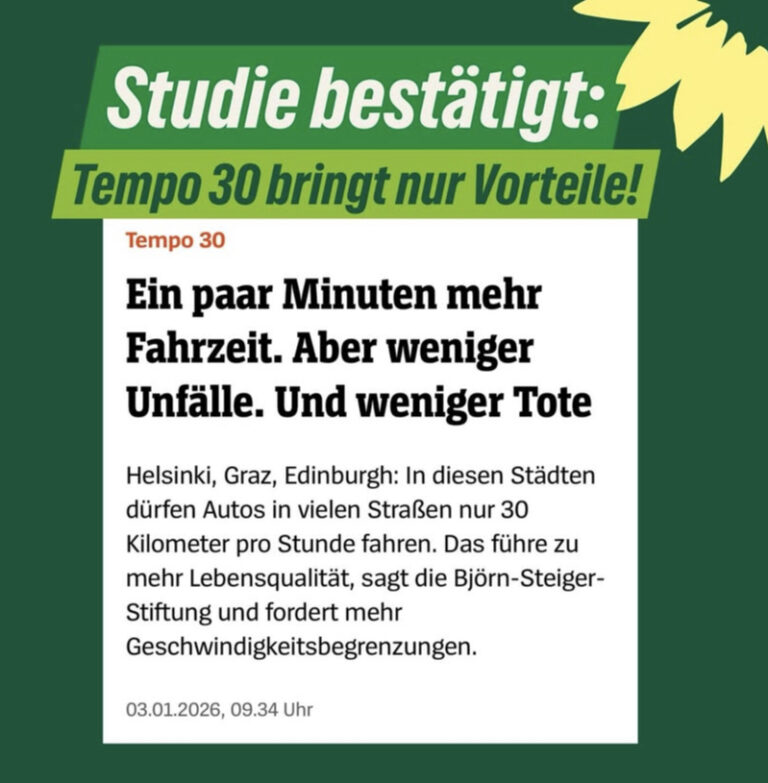 Tempo 30 bringt Vorteile